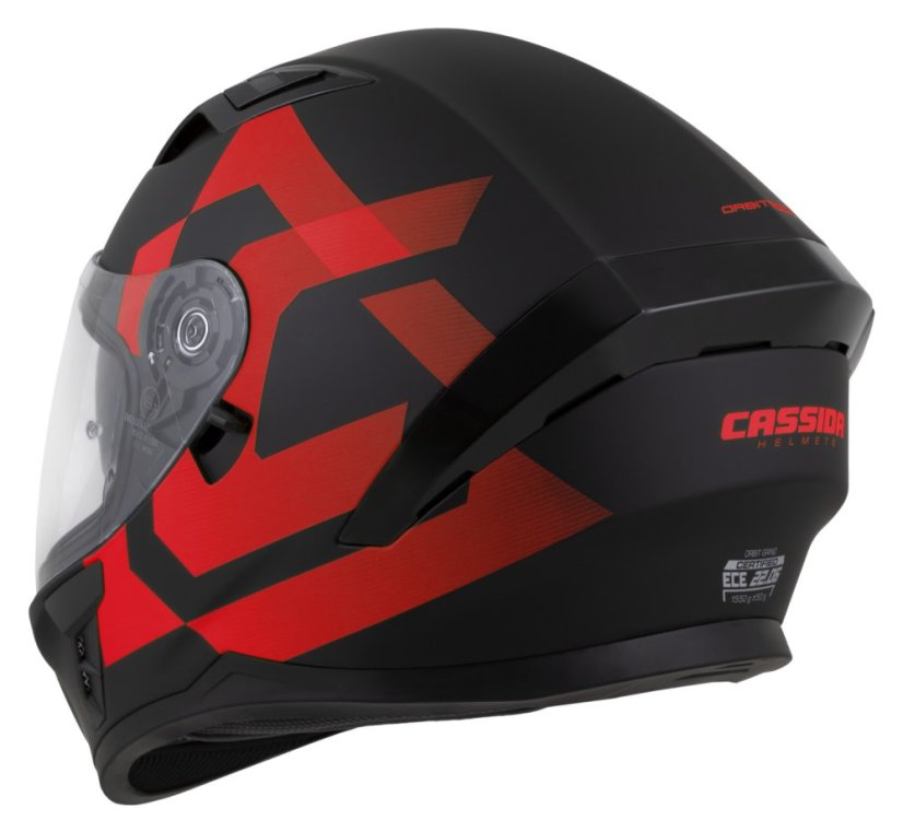Moto přilba CASSIDA Orbit Grind (černá/červená) matná