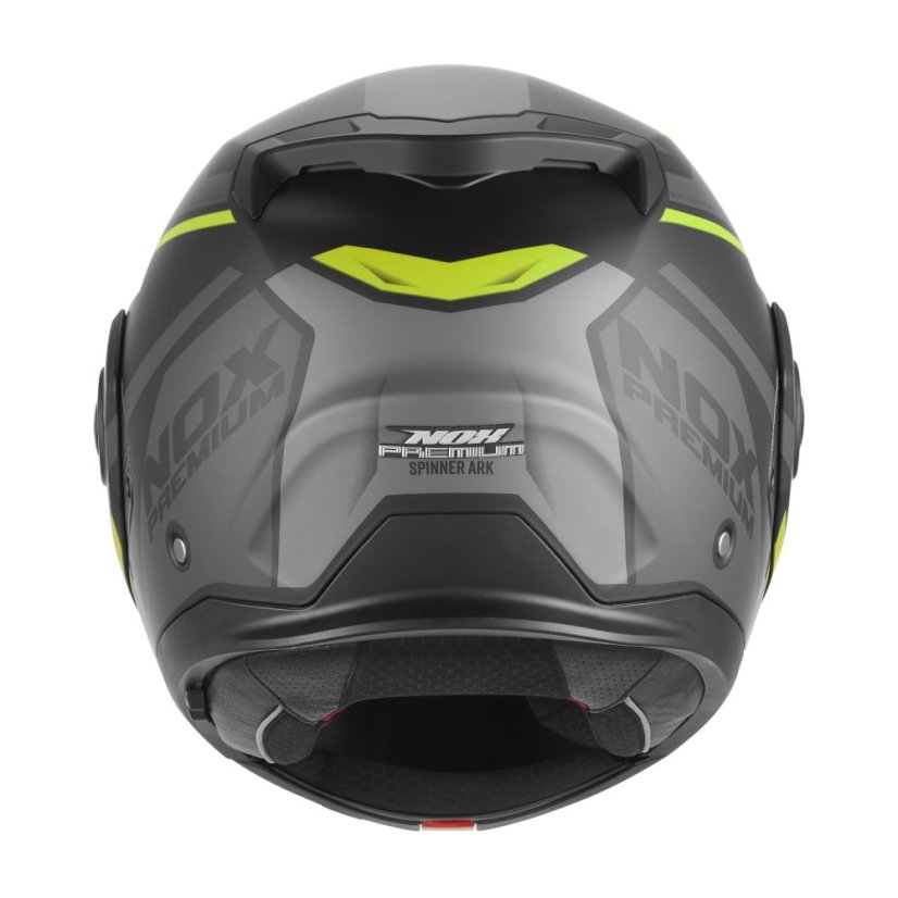 Překlopná přilba na motorku NOX PREMIUM SPINNER ARK (matná černá/žlutá fluo)