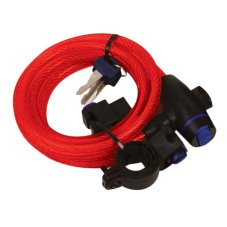 Zámek na motocykl OXFORD Cable Lock červený, délka 1,8m