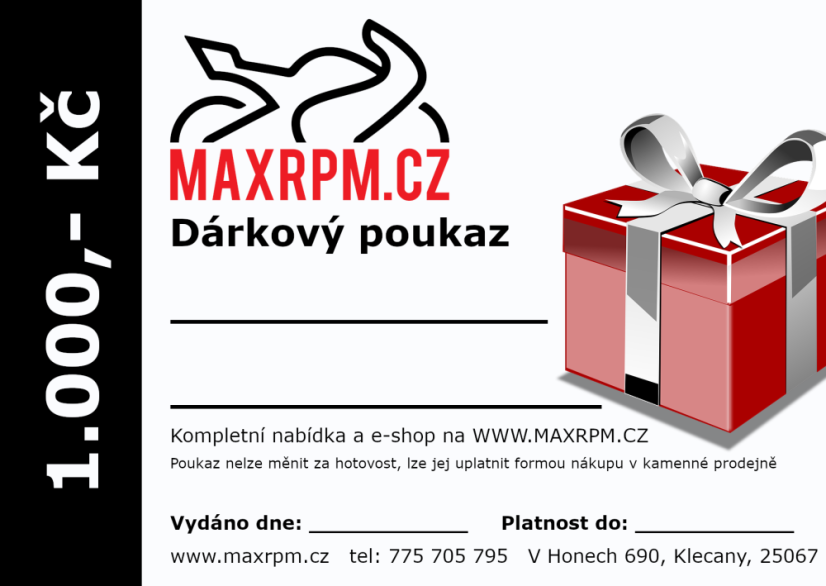 Dárkový poukaz v hodnotě 1.000,- Kč Dárkový poukaz v hodnotě 1.000,- Kč