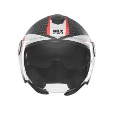 Moto přilba NOX N182 Round (černá matná/červená) 2026