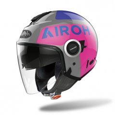 Otevřená helma na skútr a motorku AIROH HELIOS Up (lesklá růžová) 2022