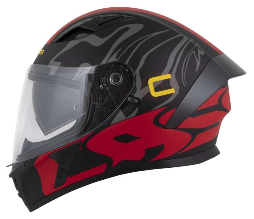 Moto přilba CASSIDA Orbit Multivers (černá/červená/šedá) matná