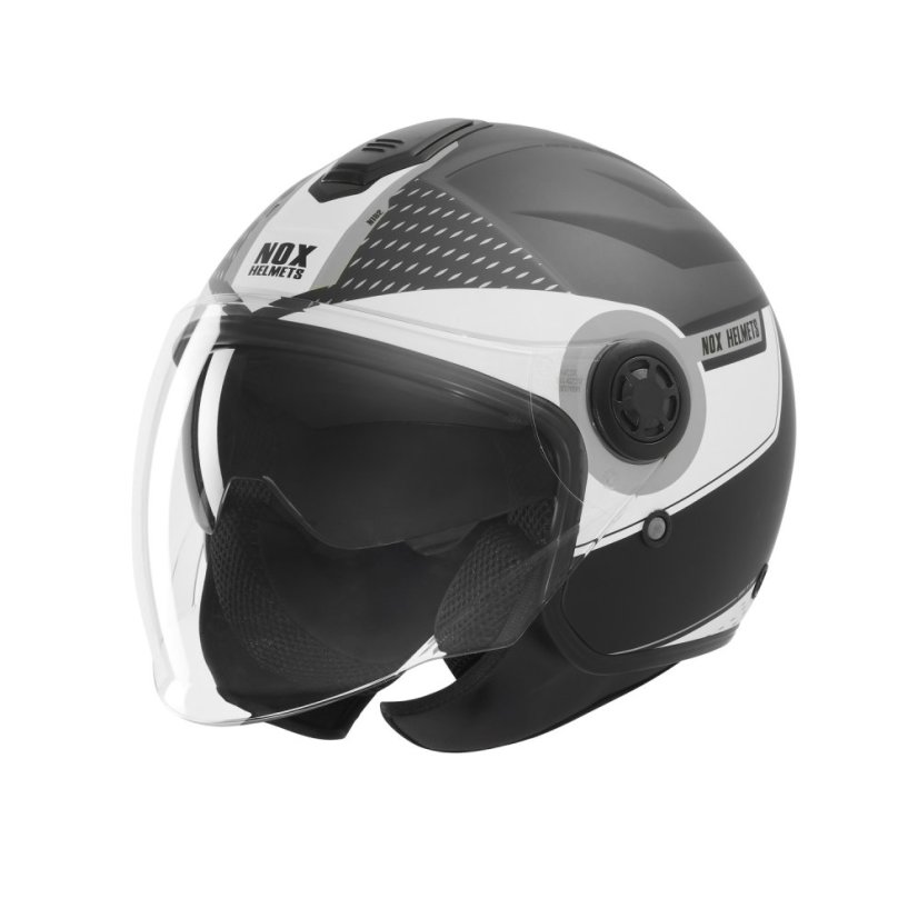 Moto přilba NOX N182 Round (černá matná/stříbrná) 2026