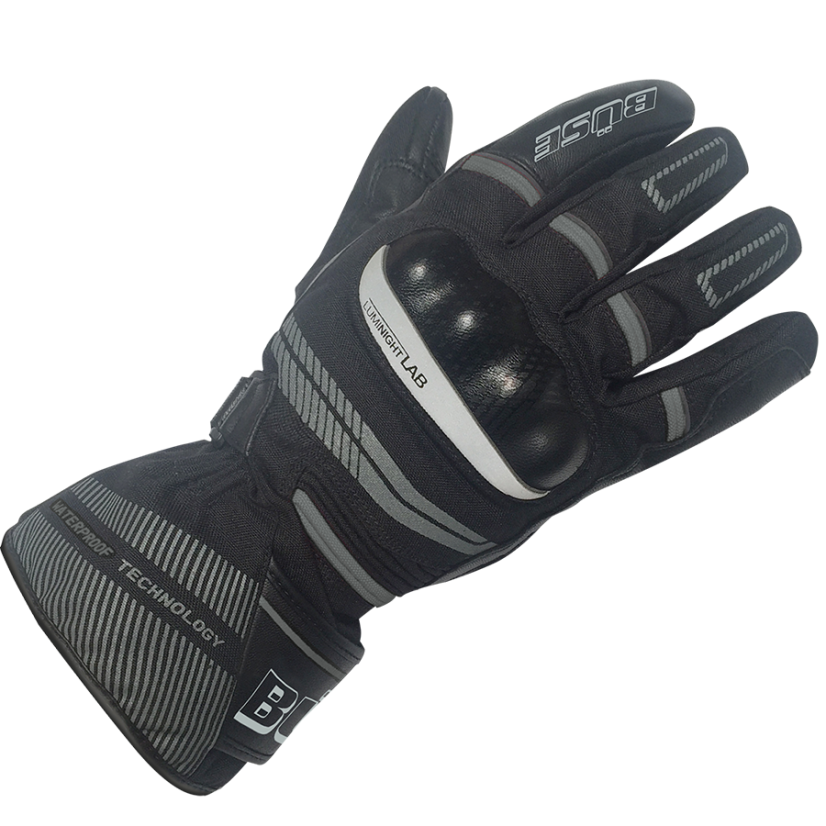 Rukavice na motorku Büse Brandon voděodolné (černá/šedá)