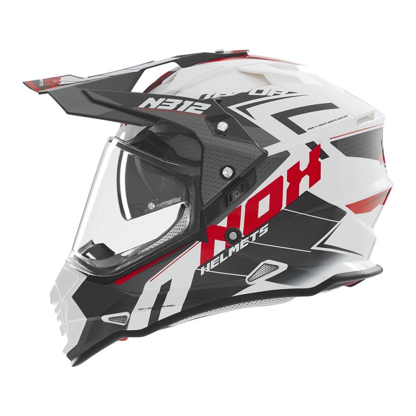 Moto přilba NOX N312 Vapor (bílá/červená/černá) 2025