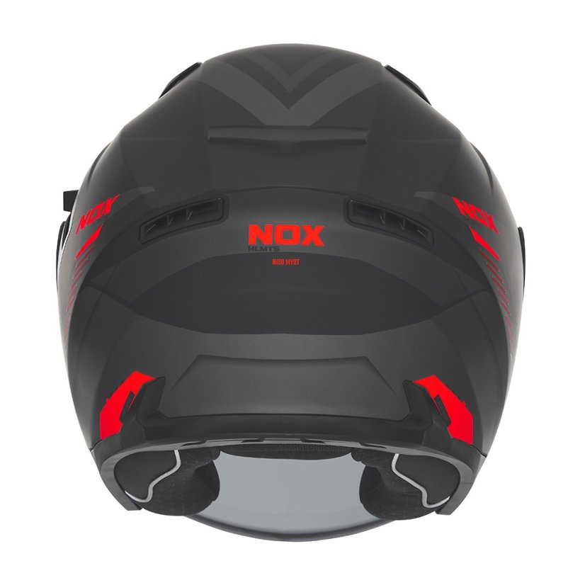 Moto přilba NOX N130 Myst (černá/červená)