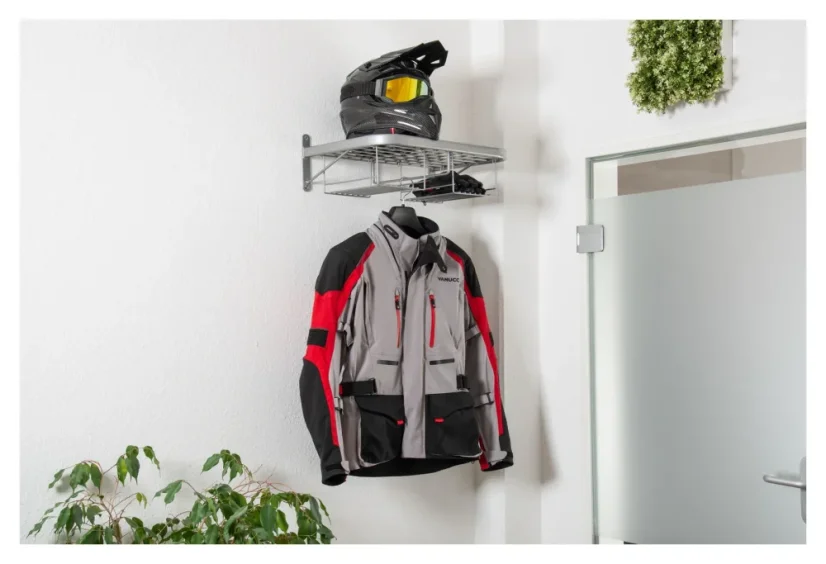 Moto věšák a police pro Bikery Duo (stříbrný)