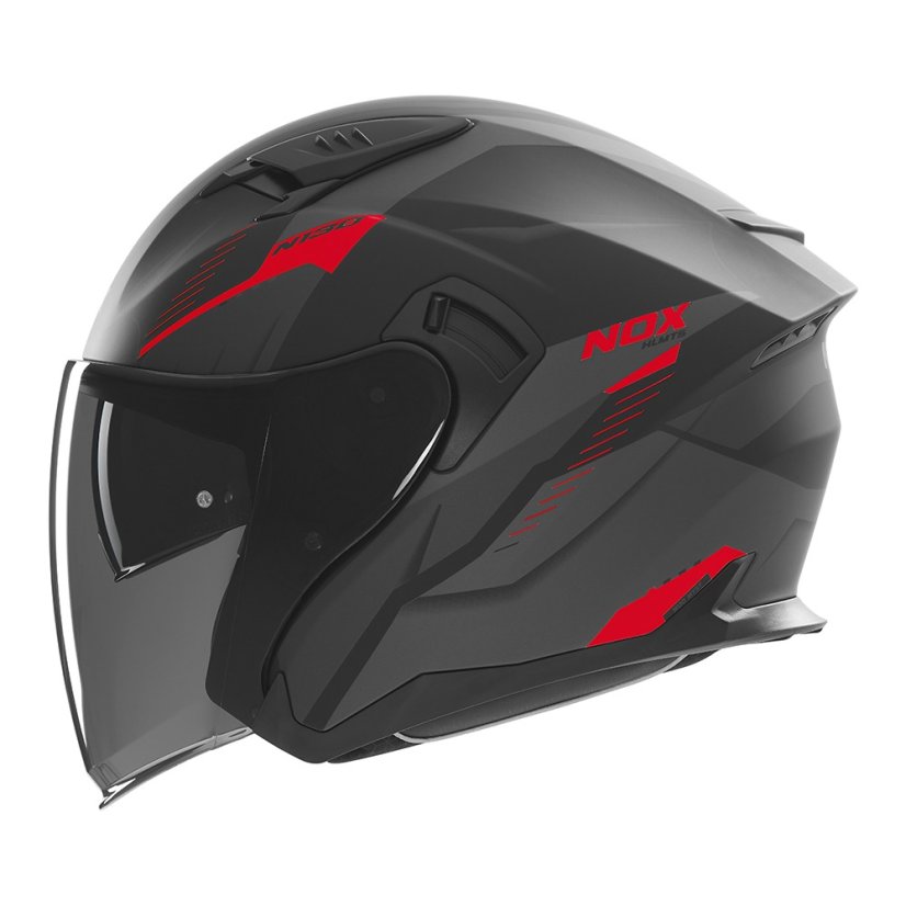 Moto přilba NOX N130 Myst (černá/červená)