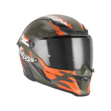 Přilba na motorku NOX EXKLUSIVE Goliath Cut'D (khaki matná/oranžová)