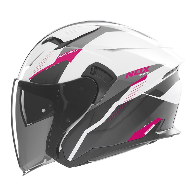 Moto přilba NOX N130 Myst Lady (bílá/růžová)