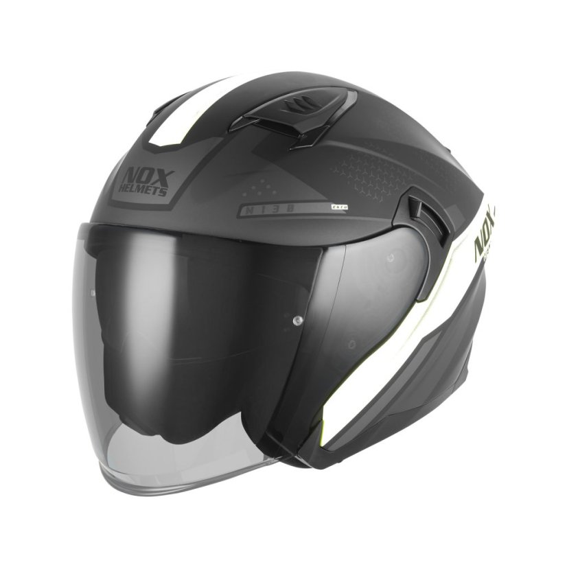 Moto přilba NOX N130 Ekto (černá matná/bílá) 2026