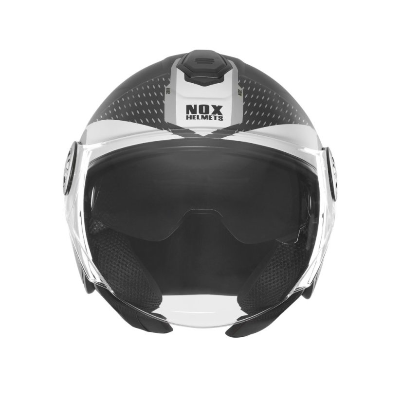 Moto přilba NOX N182 Round (černá matná/stříbrná) 2026