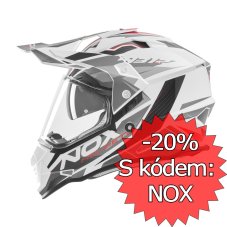 Moto přilba NOX N312 Track (bílá/červená) 2026