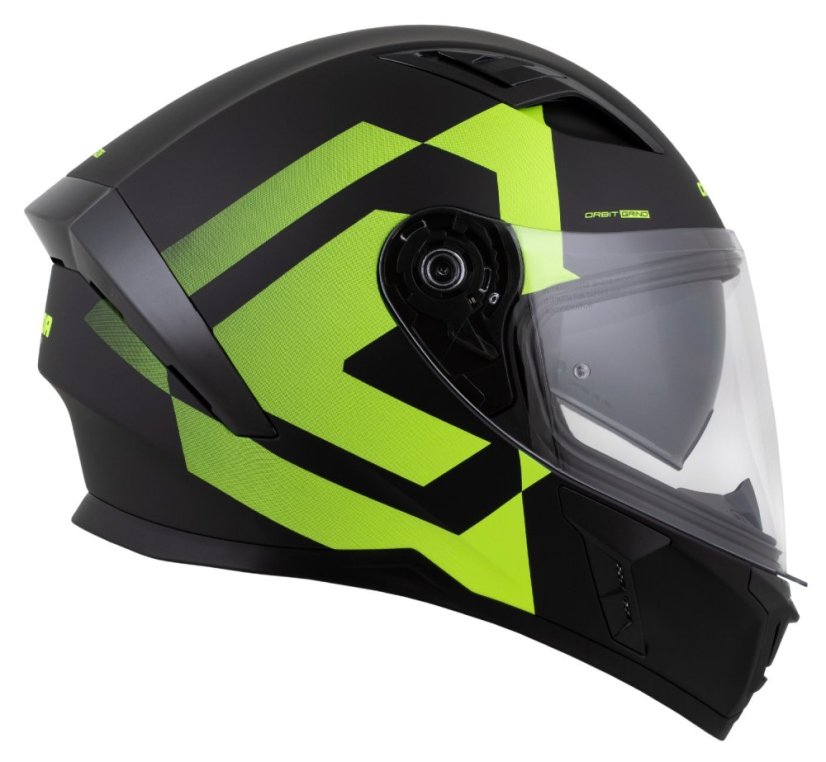Moto přilba CASSIDA Orbit Grind (černá/žlutá fluo) matná