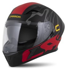 Moto přilba CASSIDA Orbit Multivers (černá/červená/šedá) matná