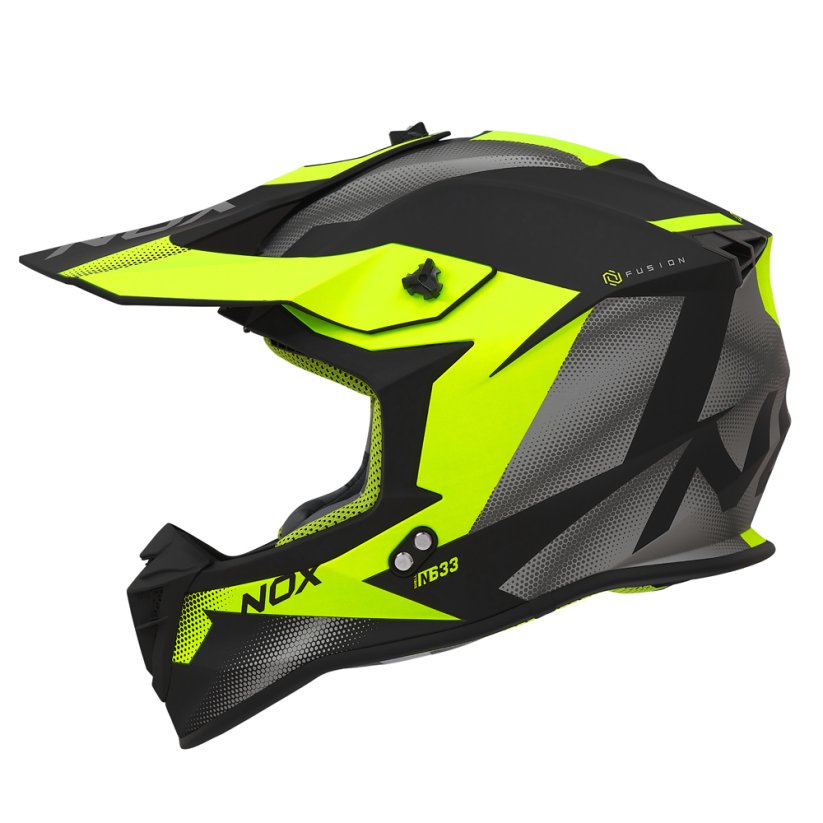 Motokrosová helma NOX N633 MX Fusion (černá/žlutá neon) mat