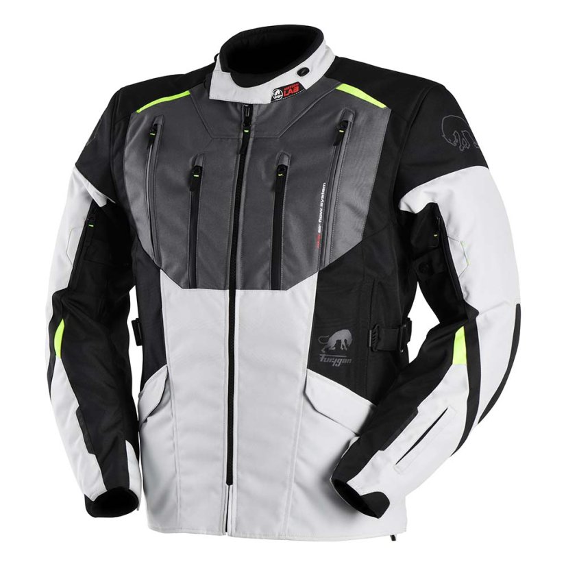 Textilní moto bunda Furygan Brooks (bílá/šedá/černá) pánská