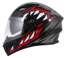 Moto přilba CASSIDA Orbit StriX (černá/šedá/červená/bílá) matná