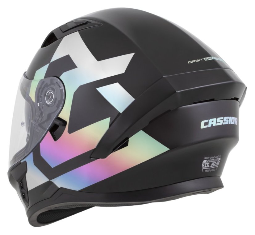 Moto přilba CASSIDA Orbit Grind Absolut (černá/holografická)