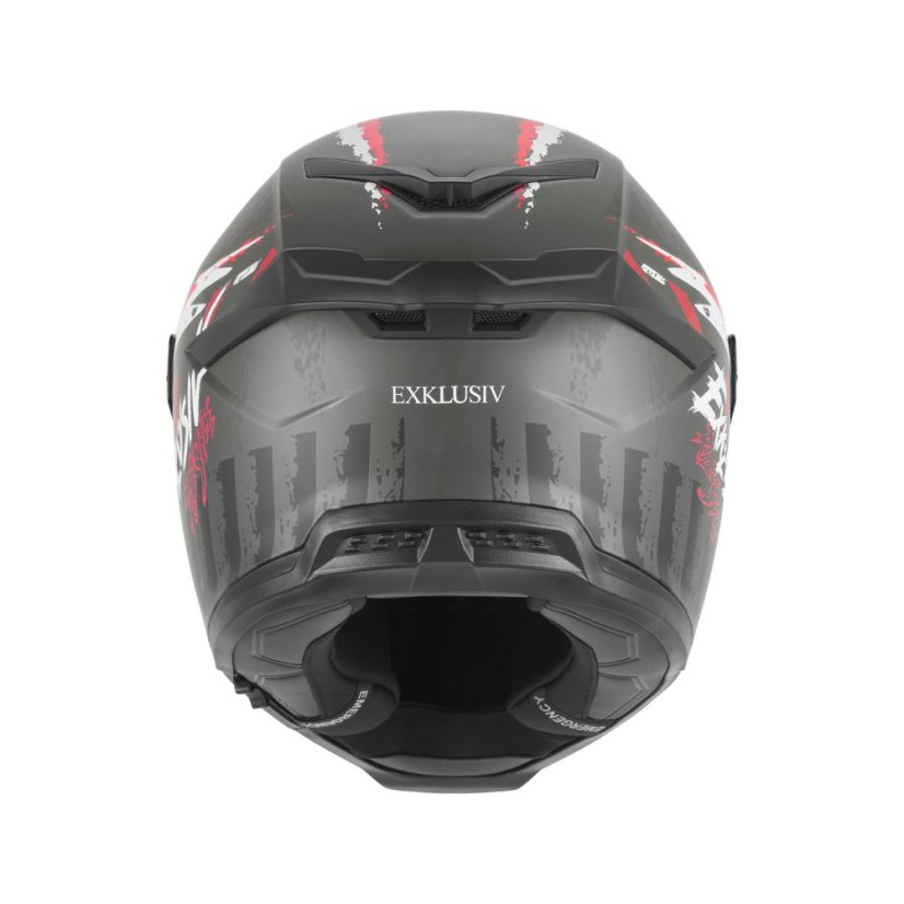 Přilba na motorku NOX EXKLUSIVE Goliath Cut'D (černá matná/červená)