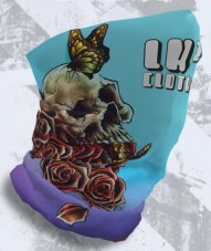 LH2 multifunkční šátek Skull Butterflies Rose