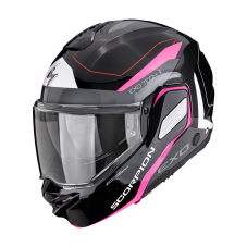 Překlopná přilba na motorku SCORPION EXO-TECH II Passager (černá/stříbrná/růžová)