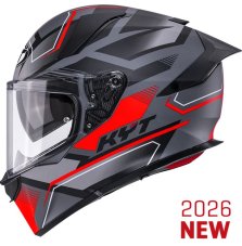 Moto přilba KYT R2R Parsec (šedá/červená)