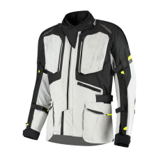 Textilní bunda na motorku Rusty Stitches Cliff (světle šedá/černá)