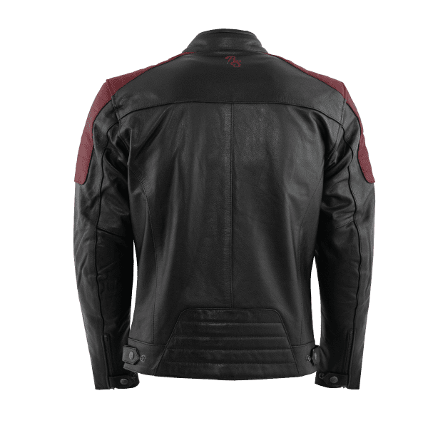 Kožená bunda na motorku RUSTY STITCHES Cooper (černá/vínová)