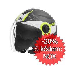 Moto přilba NOX N182 Round (černá matná/žlutá fluo) 2026