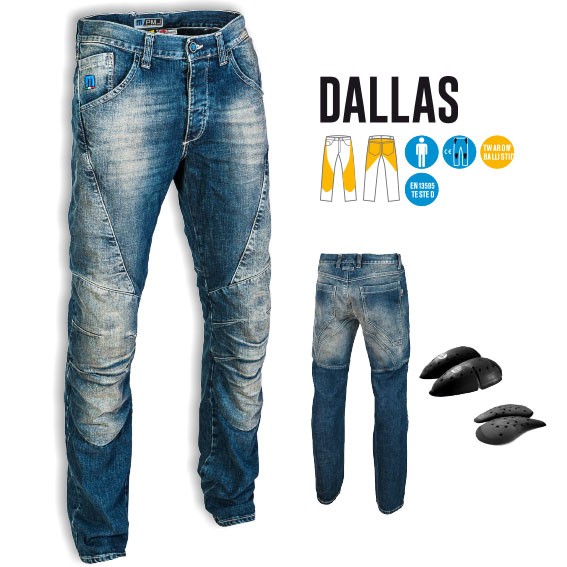 PMJ Dallas kevlarové džíny na motorku (modré)