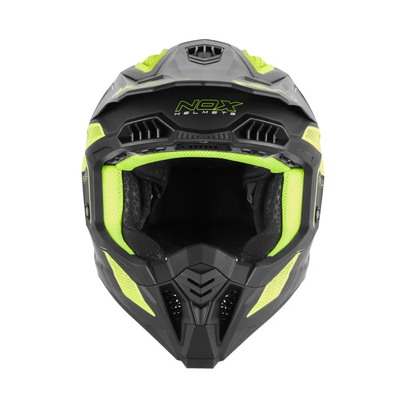 Motokrosová helma NOX N634 MX Storm (černá/žlutá) mat