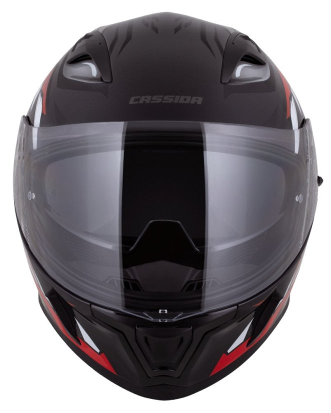 Moto přilba CASSIDA Orbit StriX (černá/šedá/červená/bílá) matná