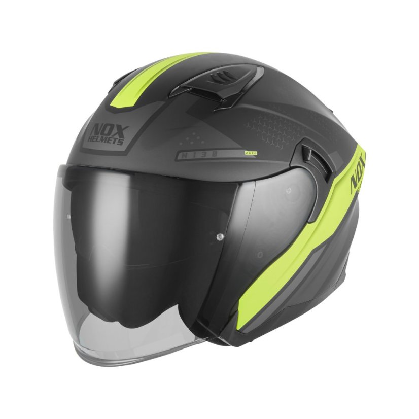 Moto přilba NOX N130 Ekto (černá matná/žlutá fluo) 2026