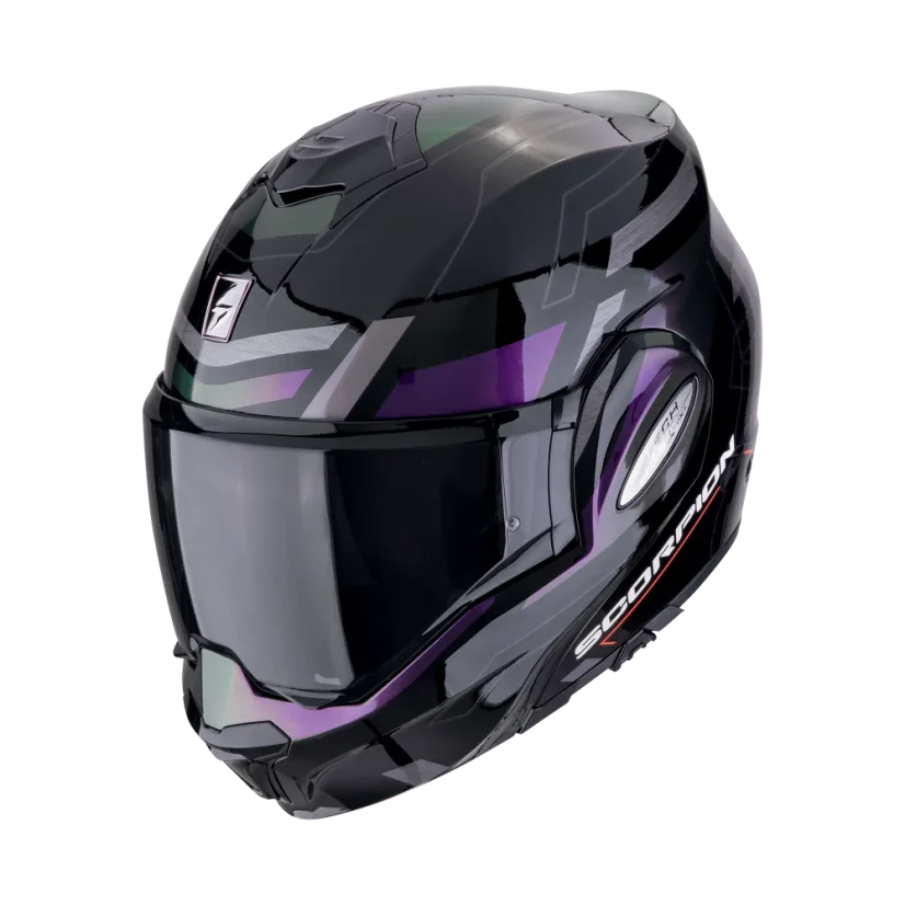Překlopná přilba na motorku Scorpion EXO-TECH EVO CONQUER černý chameleon
