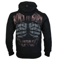 Mikina na zip Yakuza Premium 3925C Born to Burn černá