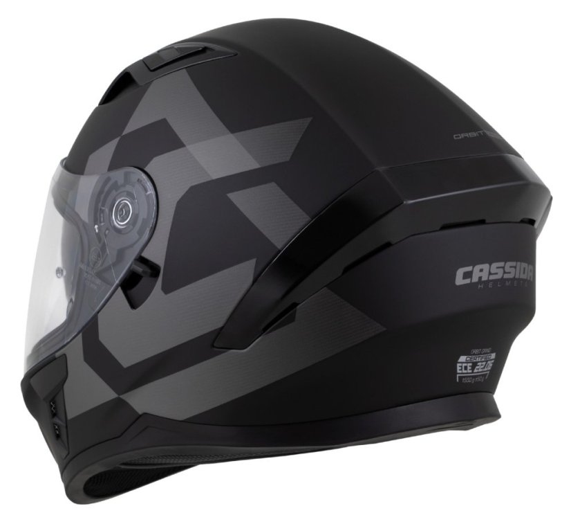 Moto přilba CASSIDA Orbit Grind (černá/šedá) matná