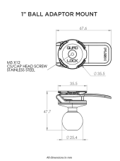 Quad Lock 1” Ball Adaptor Mount