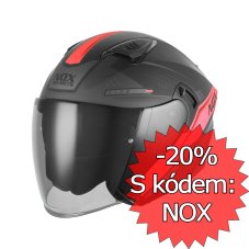 Moto přilba NOX N130 Ekto (černá matná/červená) 2026