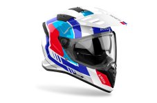 Enduro helma na motorku AIROH BANDIT Horn (lesklá bílá/modrá/červená) 2026