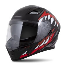 Moto přilba CASSIDA Orbit StriX (černá/šedá/červená/bílá) matná