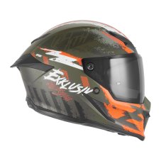 Přilba na motorku NOX EXKLUSIVE Goliath Cut'D (khaki matná/oranžová)