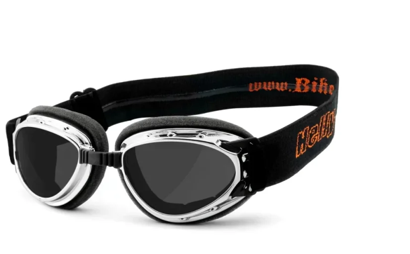 Moto brýle Helly Hurricane 3 chromové / černé skla