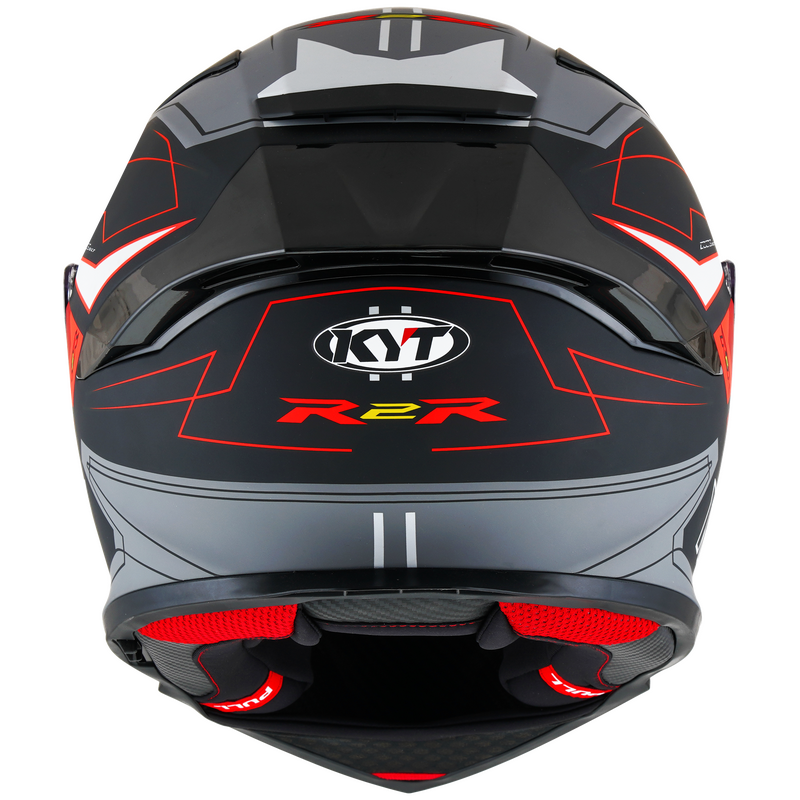 Moto přilba KYT R2R LED (černá/šedá/červená)