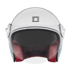 Moto retro přilba NOX PREMIUM Heritage (bílá/červená/modrá)