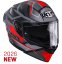 Moto přilba KYT R2R Parsec (šedá/červená)