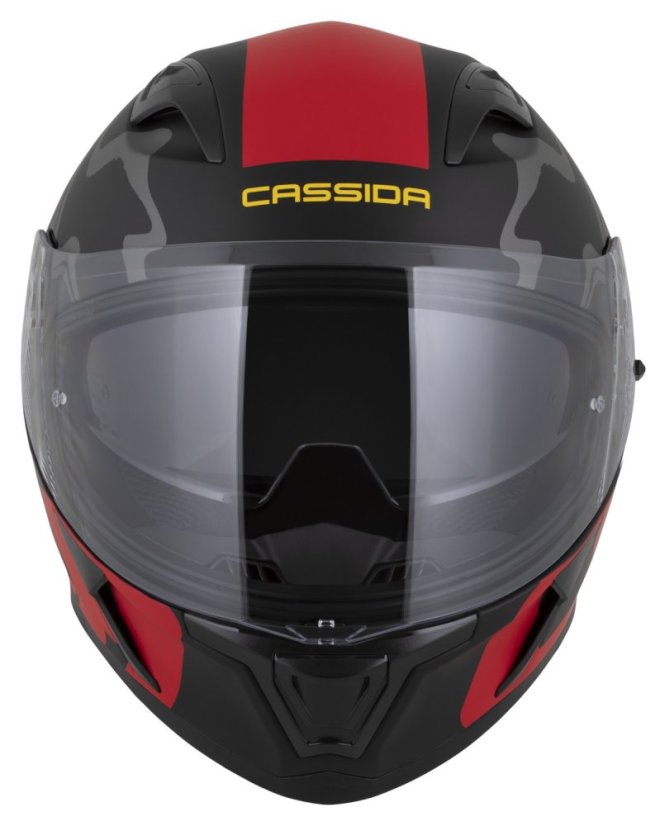 Moto přilba CASSIDA Orbit Multivers (černá/červená/šedá) matná