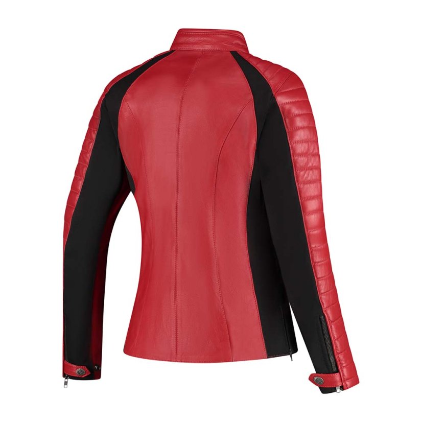 Kožená bunda na motorku RUSTY STITCHES Donna (červená/černá) dámská