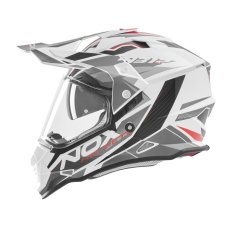 Moto přilba NOX N312 Track (bílá/červená) 2026
